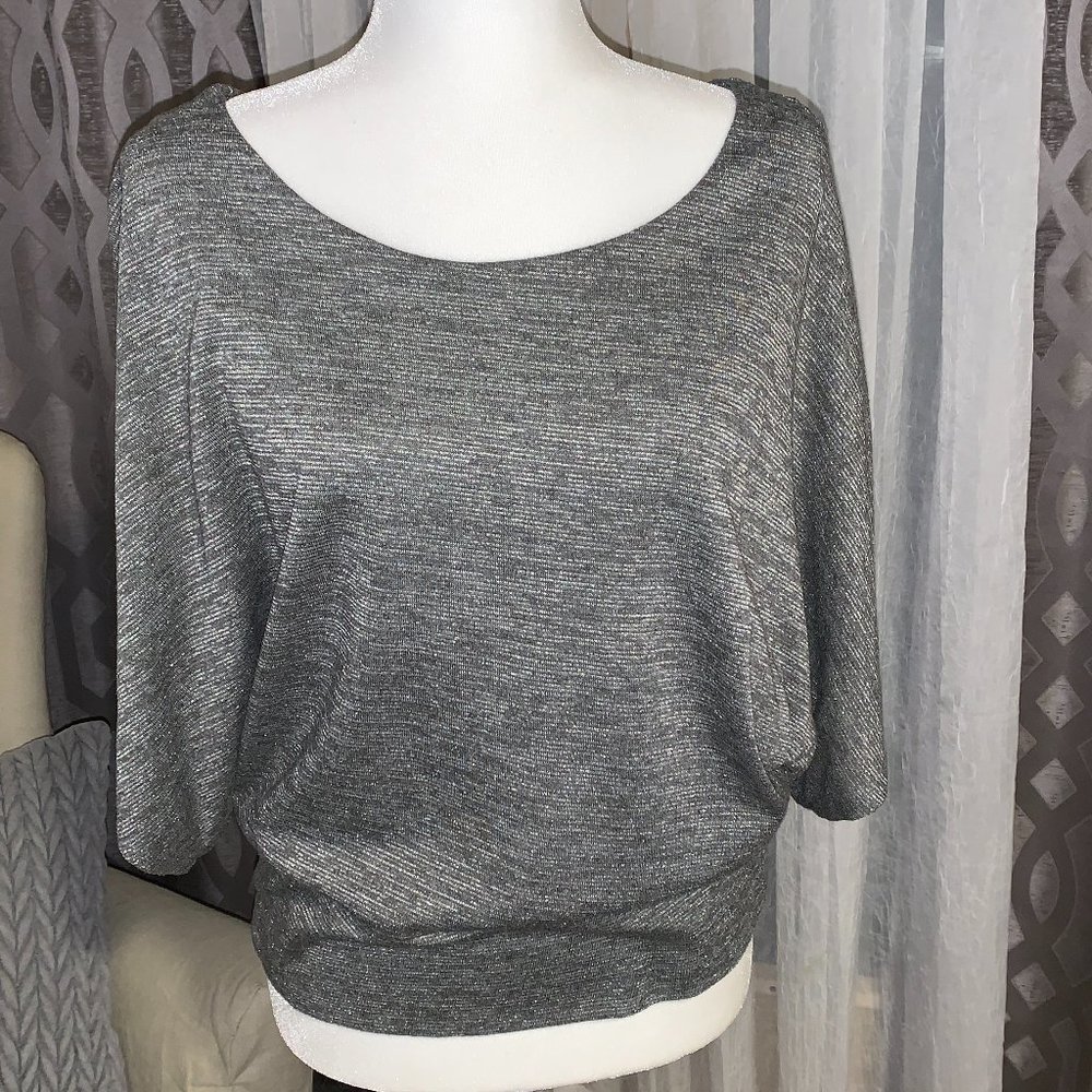 Silver Shimmer Pullover Top